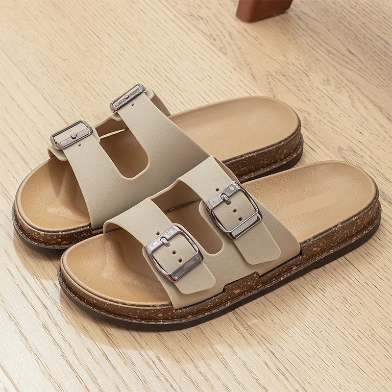 Bekväma sandaler med dubbla remmar