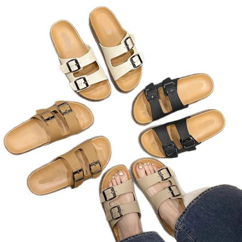 Bekväma sandaler med dubbla remmar