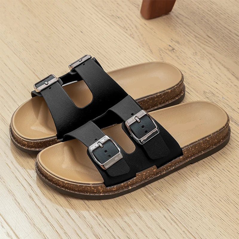 Bekväma sandaler med dubbla remmar