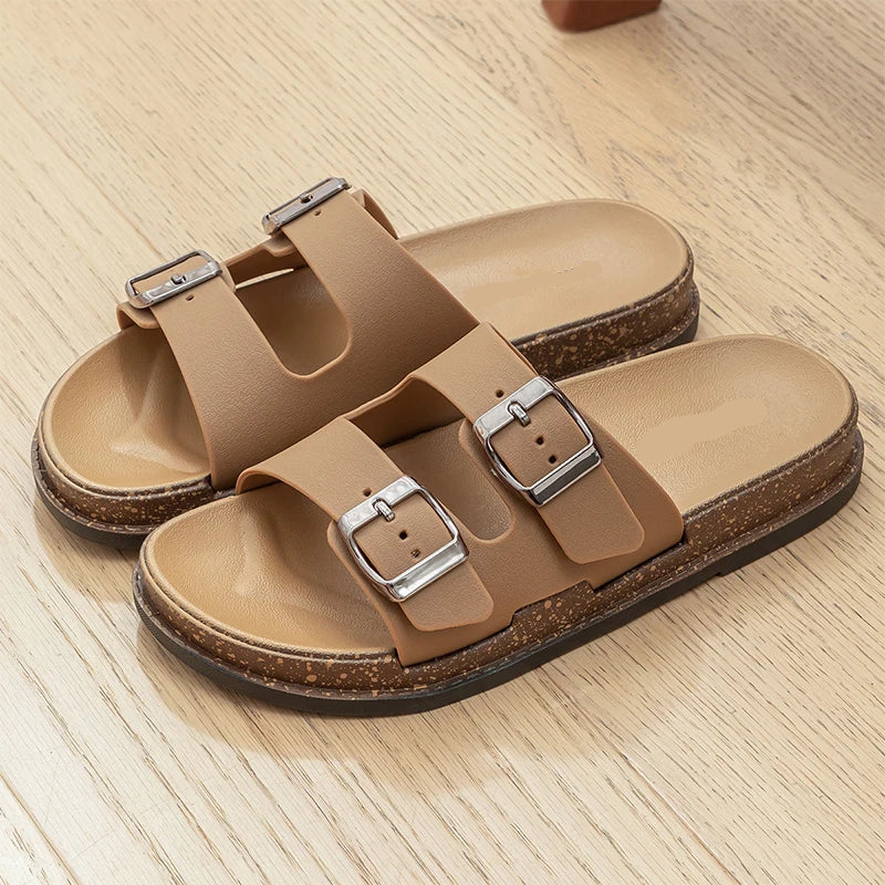 Bekväma sandaler med dubbla remmar