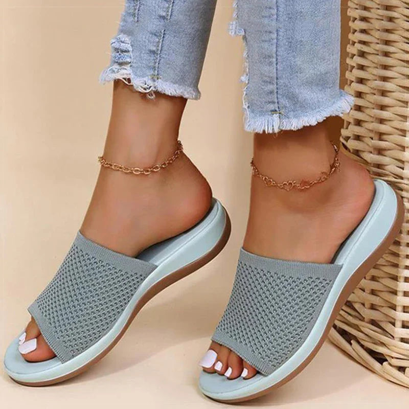 Dam Bekväma Sommartofflor Mesh – Öppen Tå Slip-in