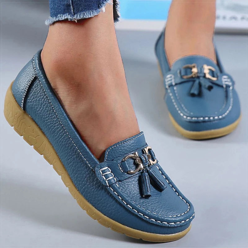 Dam bekväma loafers dekorativa
