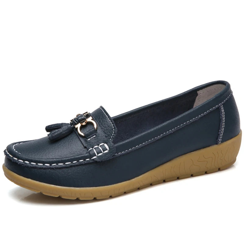 Dam bekväma loafers dekorativa