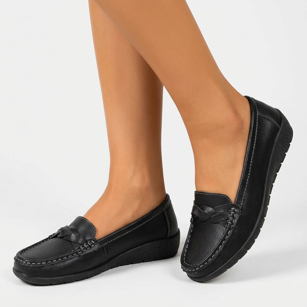 Dam bekväma loafers flätad