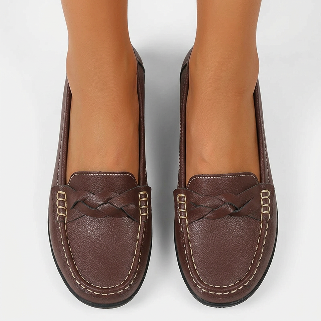 Dam bekväma loafers flätad