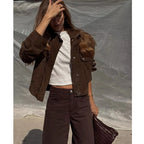 Dam mjuk mockajacka oversized sommar