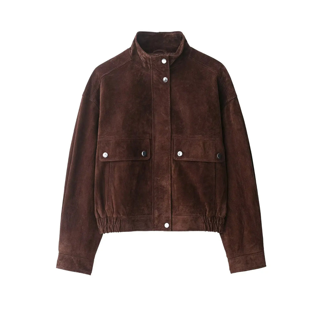 Dam mjuk mockajacka oversized sommar