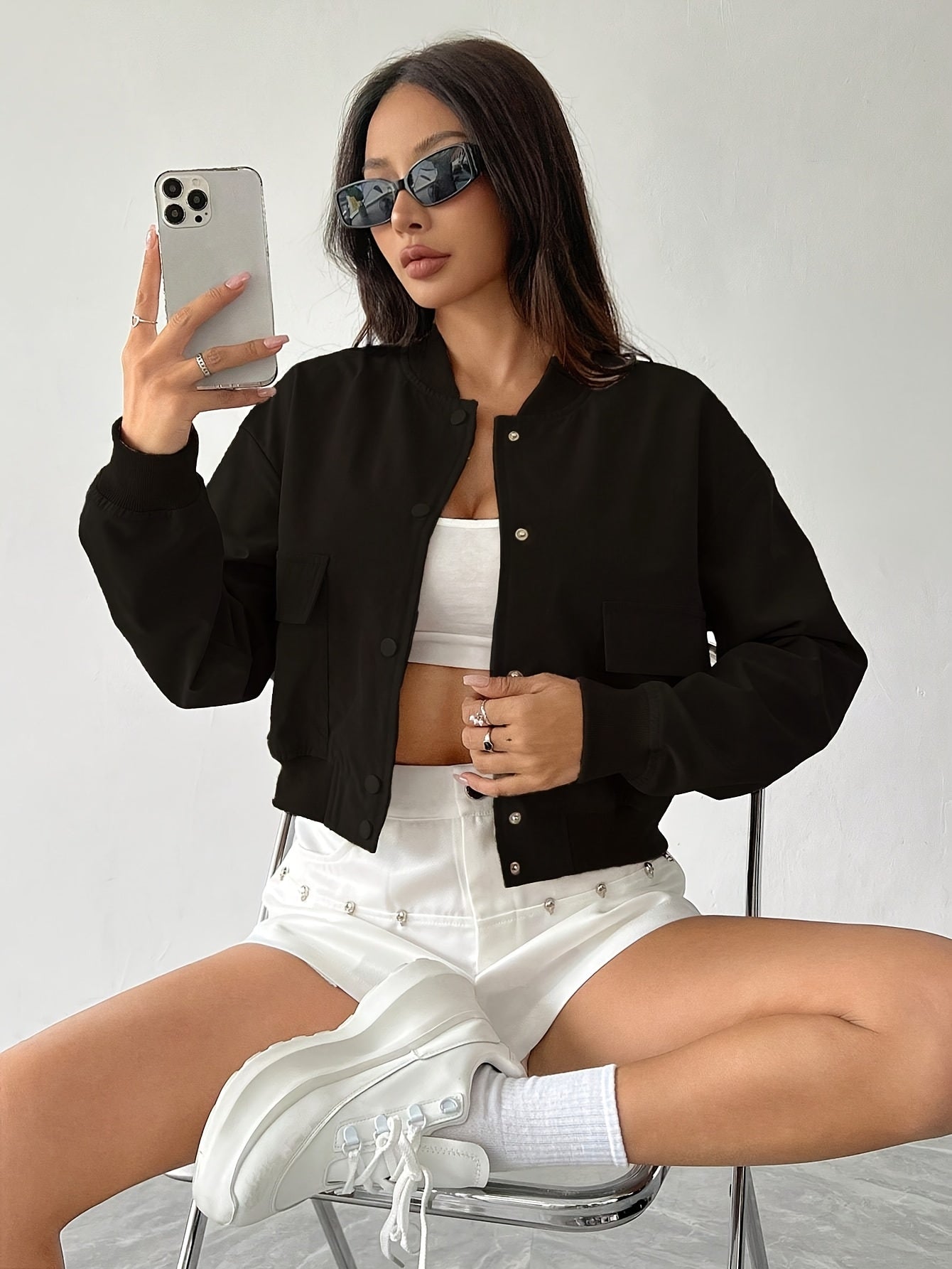 Elegant kort bomberjacka