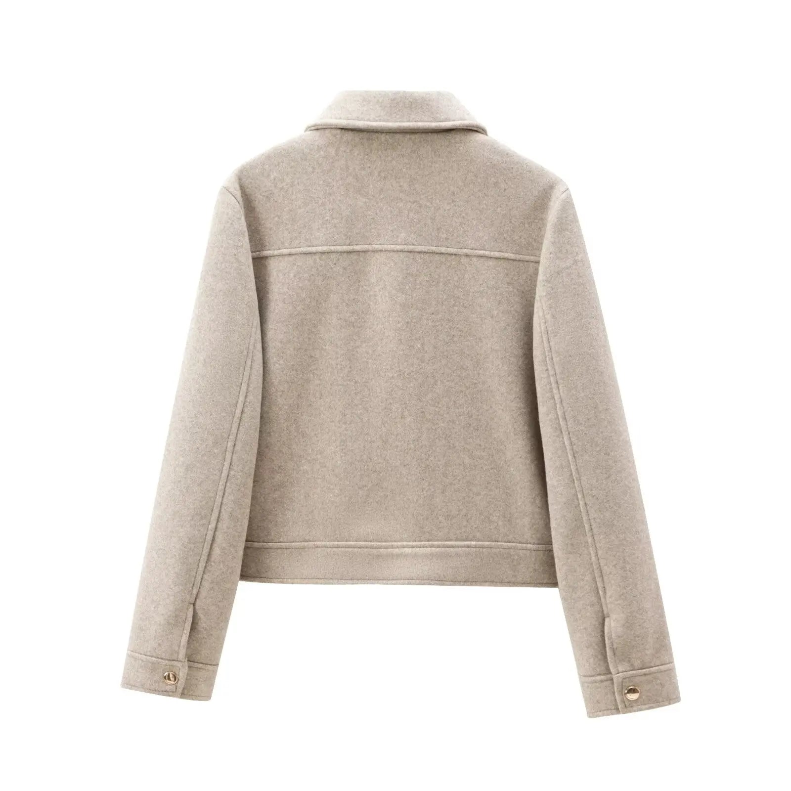 Elegant kort mockajacka med dragkedja