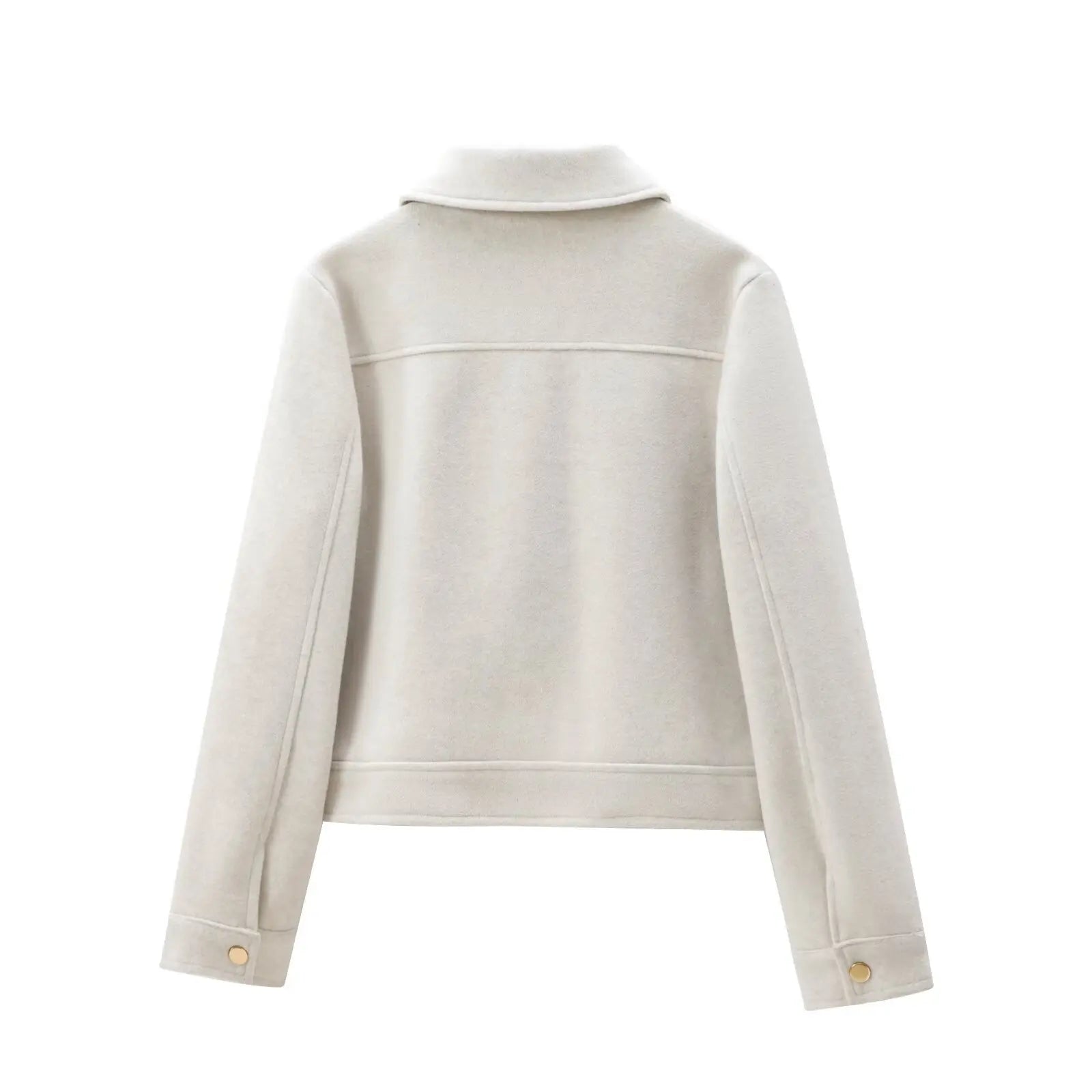 Elegant kort mockajacka med dragkedja