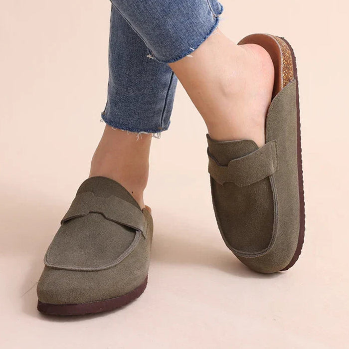 Mjuka mockaliknande mule loafers