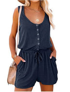 Europese En Amerikaanse Zomer Grensoverschrijdende Nieuwe Mouwloze Jumpsuit Voor Dames Met Casual Losse Wijde Pijpen