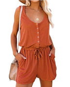 Europese En Amerikaanse Zomer Grensoverschrijdende Nieuwe Mouwloze Jumpsuit Voor Dames Met Casual Losse Wijde Pijpen