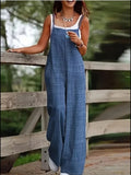 Bekväm jumpsuit med axelband för dam - Blue