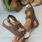 2026 Zomer Sandalen met gespsluiting voor dames, modieus, open teen, casual, nieuwe riemgespsandalen, Romeinse stijl, comfortabel, bestseller, platte sandalen