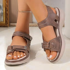 Zomermode damessandalen Sportstijl Hellinghak Lichtgewicht Magic Tape Strandsandalen Comfortabele ademende instapper