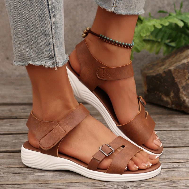 Damessandalen met sleehak Slip-on lichtgewicht wandelsandalen Dames Grote maat 43, Casual comfortabele zomerschoenen Dames 2025