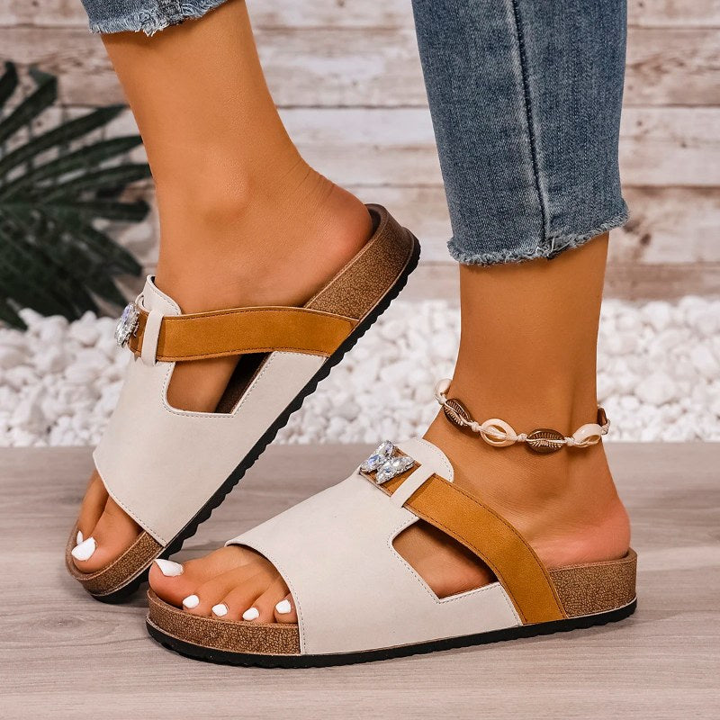 Platte Slippers Voor Vrouwen 2025, Nieuwe Luxe Mannen Indoor Bodem Antislip Kurk Slippers Dames Strand Outdoor Home Slippers Sandalen