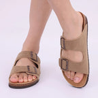 Bebely Zomer Vrouwen Klompen Dames Kurk Slippers Zachte Strand Sandalen Retro Muiltjes Met Verstelbare Gespen Unisex Huis Sandalen