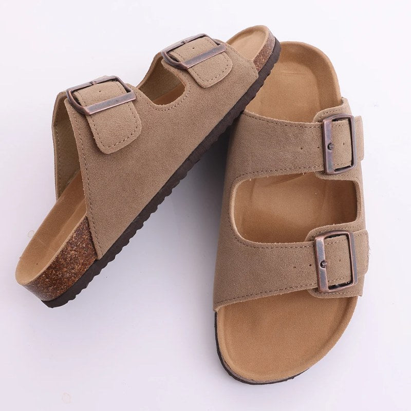 Bebely Zomer Vrouwen Klompen Dames Kurk Slippers Zachte Strand Sandalen Retro Muiltjes Met Verstelbare Gespen Unisex Huis Sandalen
