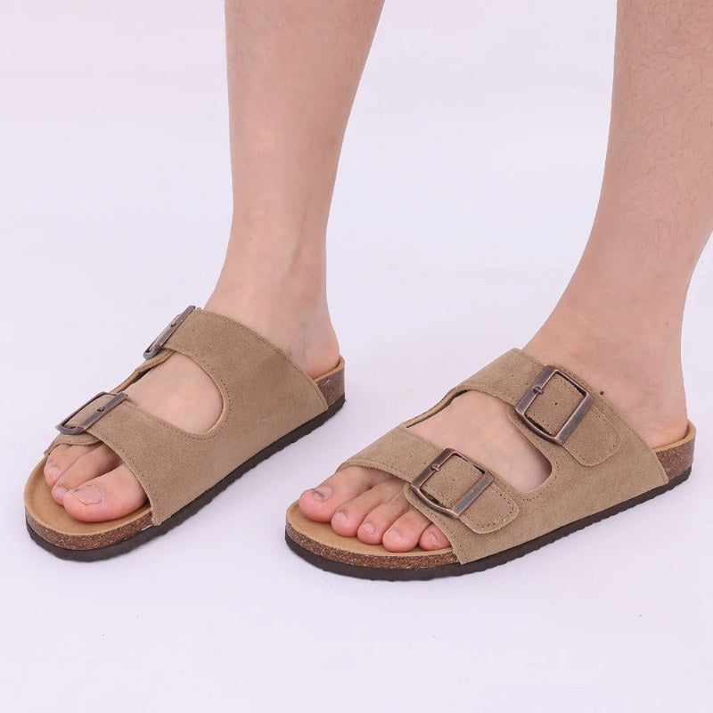 Bebely Zomer Vrouwen Klompen Dames Kurk Slippers Zachte Strand Sandalen Retro Muiltjes Met Verstelbare Gespen Unisex Huis Sandalen