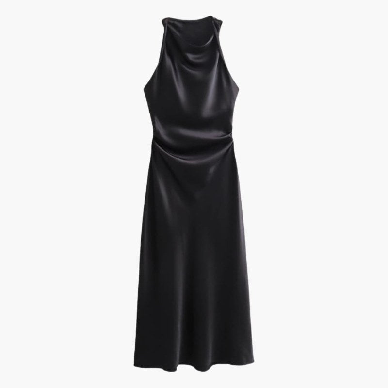 Elegant ärmlös festklänning i maxilängd - Black