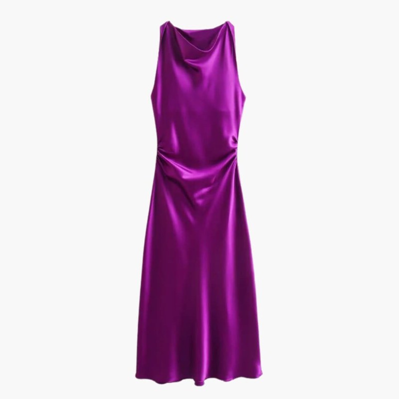 Elegant ärmlös festklänning i maxilängd - Pink