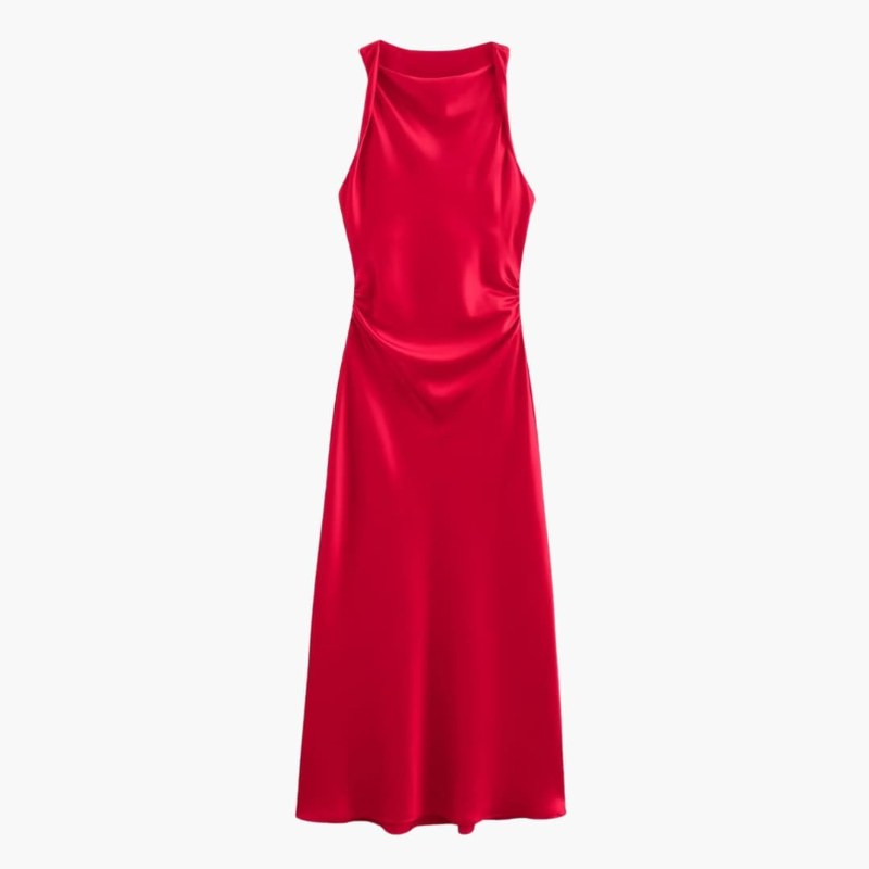 Elegant ärmlös festklänning i maxilängd - Red