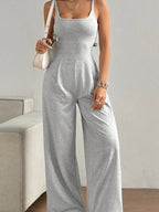 Dames Casual Halter Jumpsuit Lente en Zomer Dagelijks Effen Slim-Fit Ruglooze Mouwloze Jumpsuit Dames Vloerlengte Broek