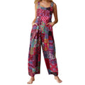 Elegant ärmlös jumpsuit med vida ben - Red