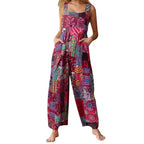 Elegant ärmlös jumpsuit med vida ben - Red