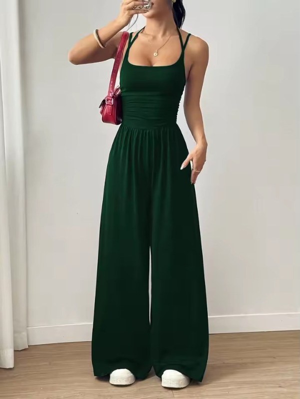 Elegant ärmlös maxiklänning dam - Dark Green