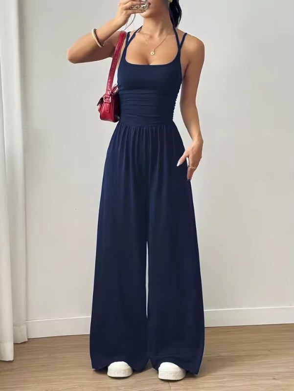 Elegant ärmlös maxiklänning dam - Navy