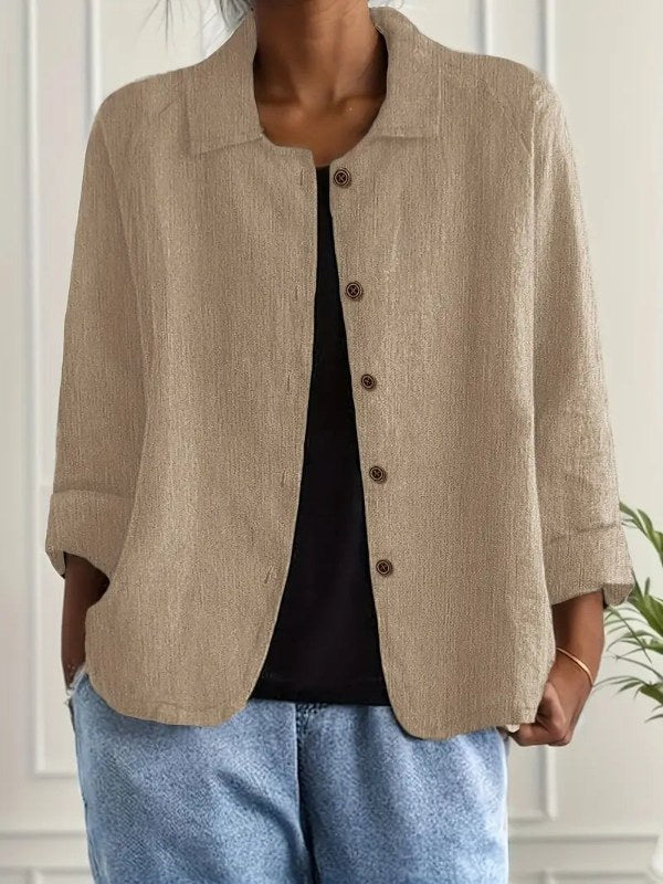 Elegant blazer dam långärmad med knappar - Khaki