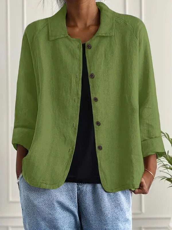 Elegant blazer med avslappnad passform dam - Green
