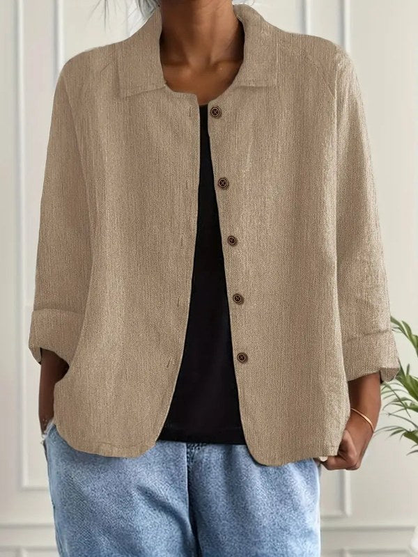 Elegant blazer med avslappnad passform dam - Khaki