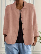 Elegant blazer med avslappnad passform dam - Pink