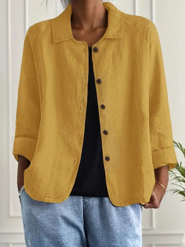 Elegant blazer med avslappnad passform dam - Yellow
