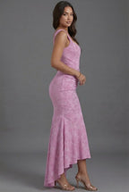 Floral Wedding Guest Corset Ruched Fishtail Dress