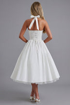Women’s Ascot Elegant A Line Halter Midi Dress