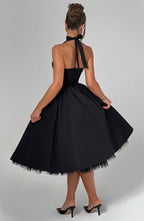 Women’s Ascot Elegant A Line Halter Midi Dress