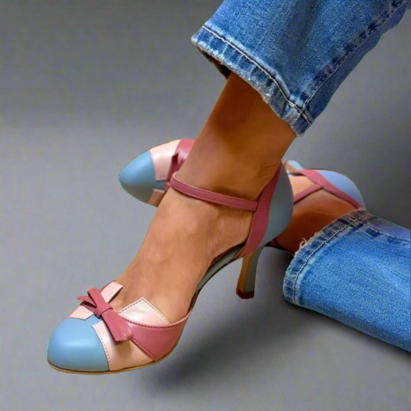 Elegant klackskor med ankelrem dam - Blue