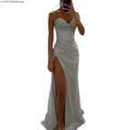 Sexy off-shoulder jurk, elegante maxi-jurken met pailletten voor avondfeest, gala, slip, slanke split, lange canonicals