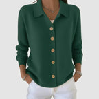 Women's Knit Cardigan with Button-Up Closure and Relaxed Fit