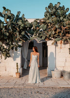 Gilda | Luxe Maxi Jurk met Elegante Bloemen Print - Kleur Pistache Groen