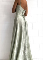 Gilda | Luxe Maxi Jurk met Elegante Bloemen Print - Kleur Pistache Groen
