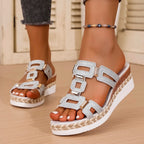 Grote Romeinse stijl dames sandalen open teen strandslippers zomer wedges comfortabele outdoor instapschoenen voor dames