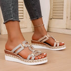Grote Romeinse stijl dames sandalen open teen strandslippers zomer wedges comfortabele outdoor instapschoenen voor dames
