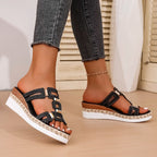 Grote Romeinse stijl dames sandalen open teen strandslippers zomer wedges comfortabele outdoor instapschoenen voor dames