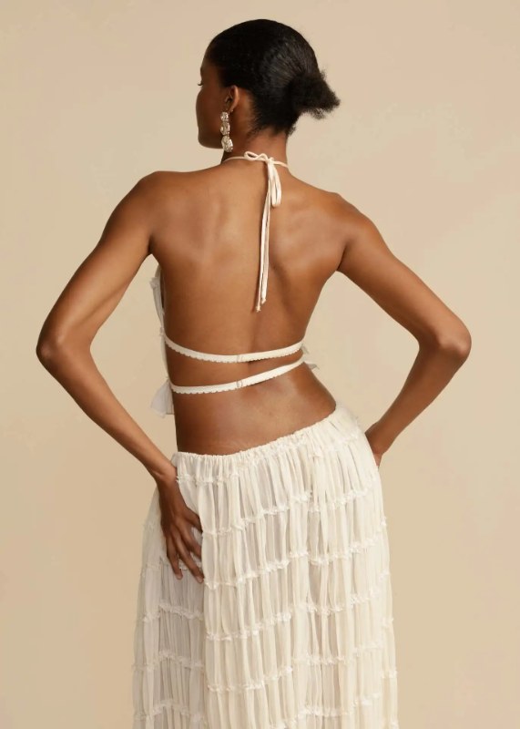 Mode Halter Hals Lange Rok Pak Vrouwen Backless Sling Top Lace Up Vouw Maxi Rokken 2024 Nieuwe Zomer Vrouwelijke 2-delige Set Outfits